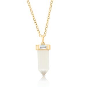 Stardust Crystal Pendant - White Cat's Eye