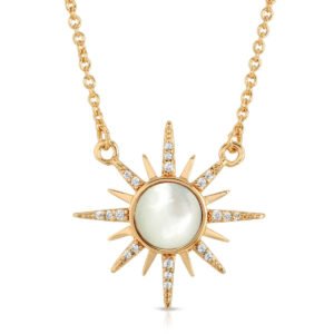 Gemstone Starburst Necklace - Mother of Pearl