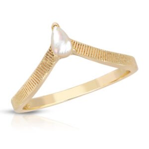 Gem Drop Textured Stacking Ring - Mother of Pearl