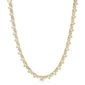 Teardrop Tennis Necklace- White Opal - 15.5 Inch