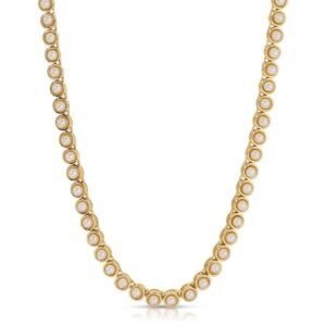 Tennis Necklace- Pearl - 16 inch